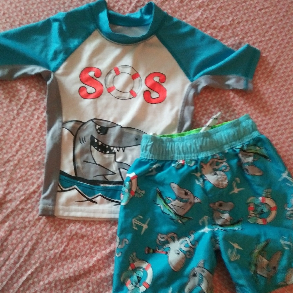 Boys Toddler Shark Swim Set